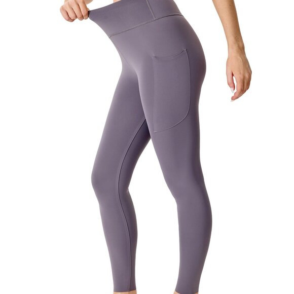 Womens Workout Leggings Seamless Athletic Tummy Control Yoga Pants with Pockets - Picture 3 of 5